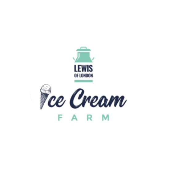 Logo of Lewis of London Ice Cream Farm on a white background
